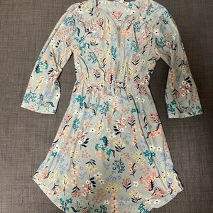 Kids Floral Print Dress with Drawstring Waist